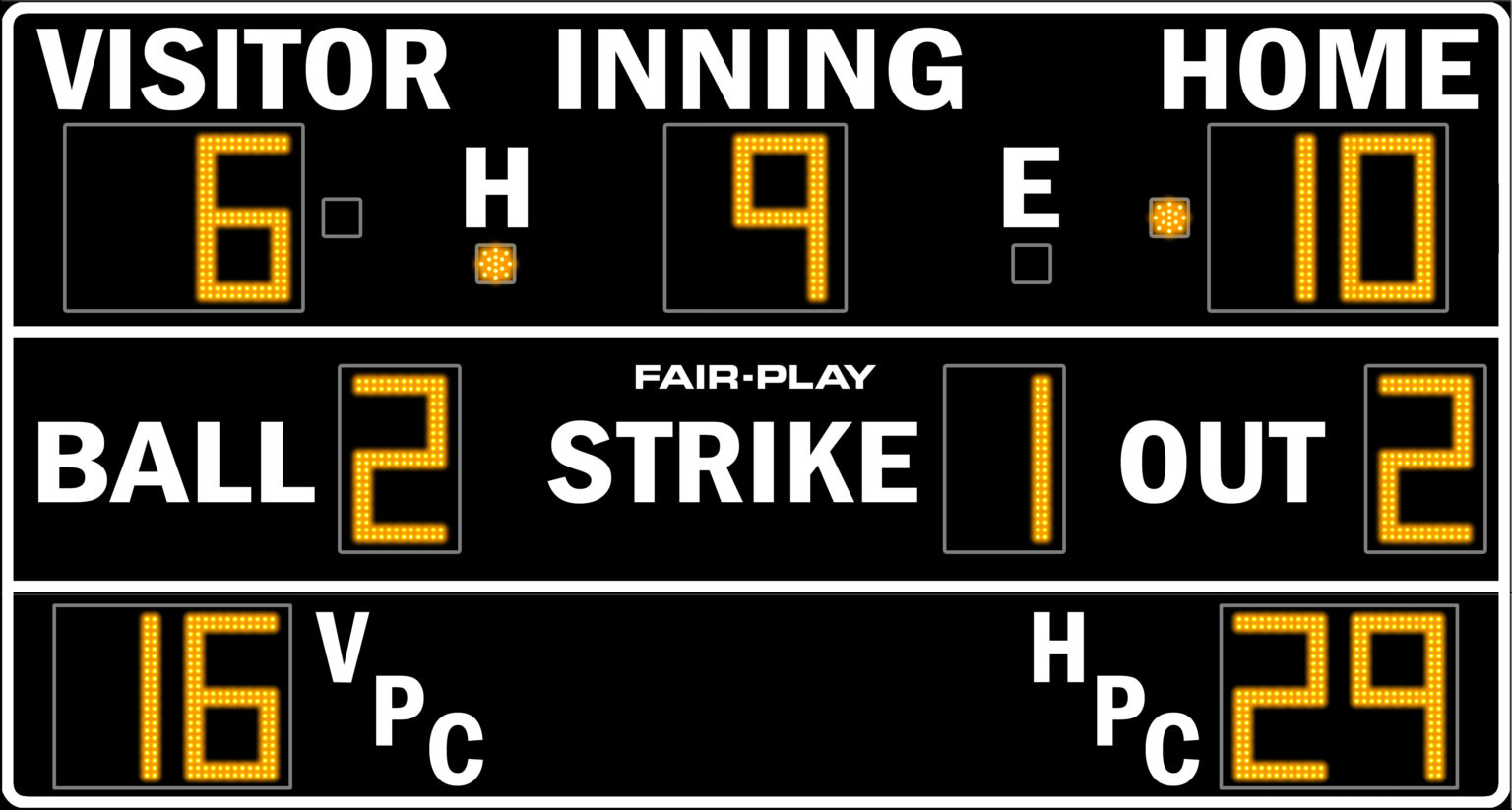 Baseball and Softball Scoreboards 71003600 Series FairPlay Scoreboards