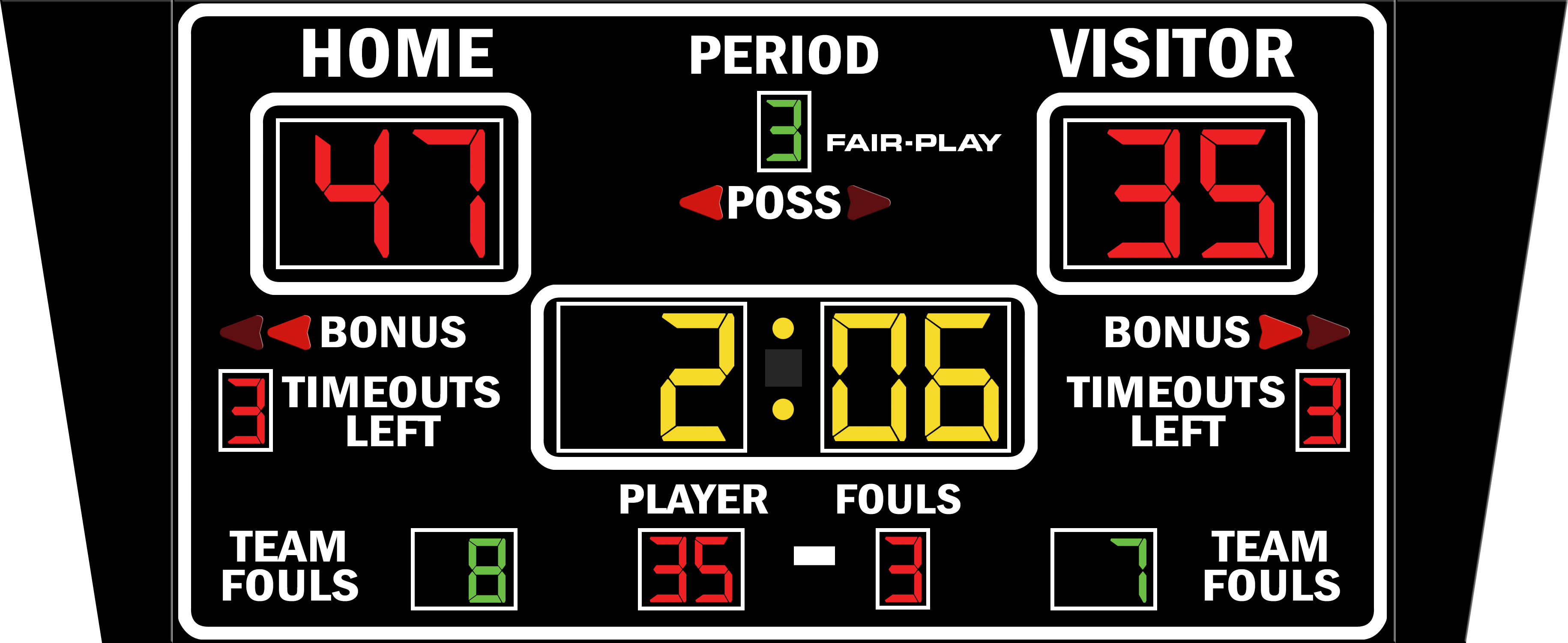 Fair-Play BB-1500-4 Basketball Scoreboard