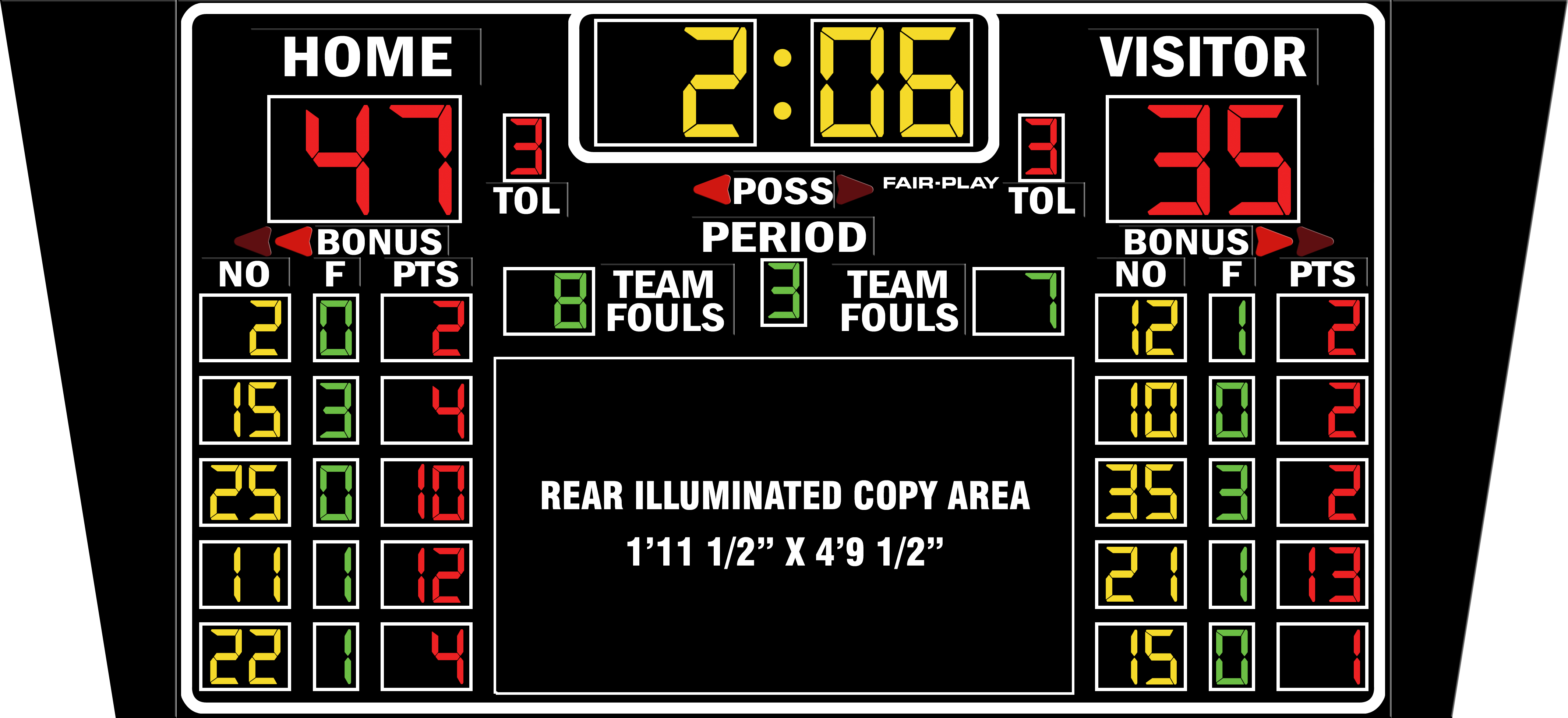 Bb 1855b 4 Basketball Scoreboard Fair Play Scoreboards