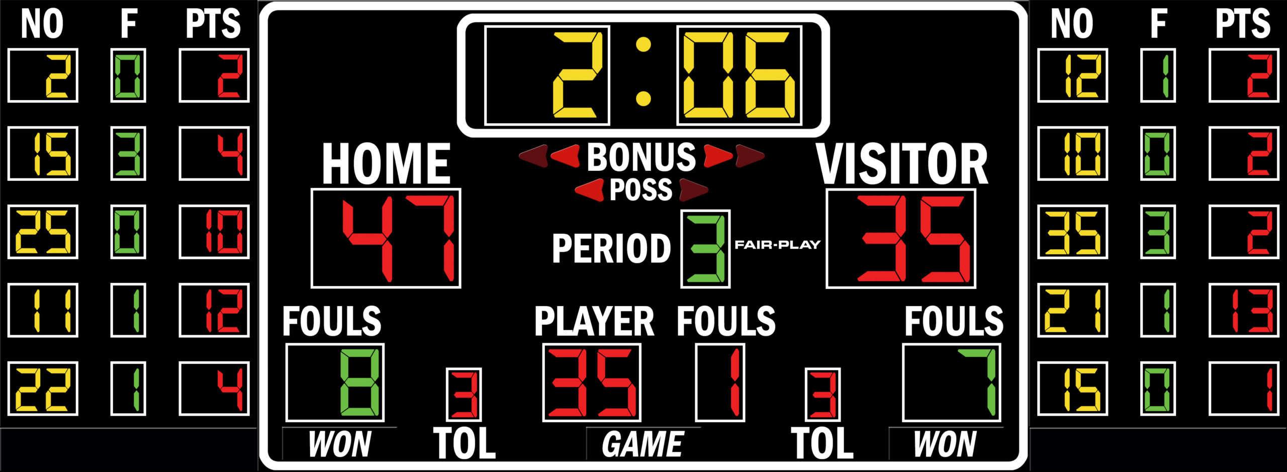 BB-3665-4 Basketball Scoreboard - Fair-Play Scoreboards