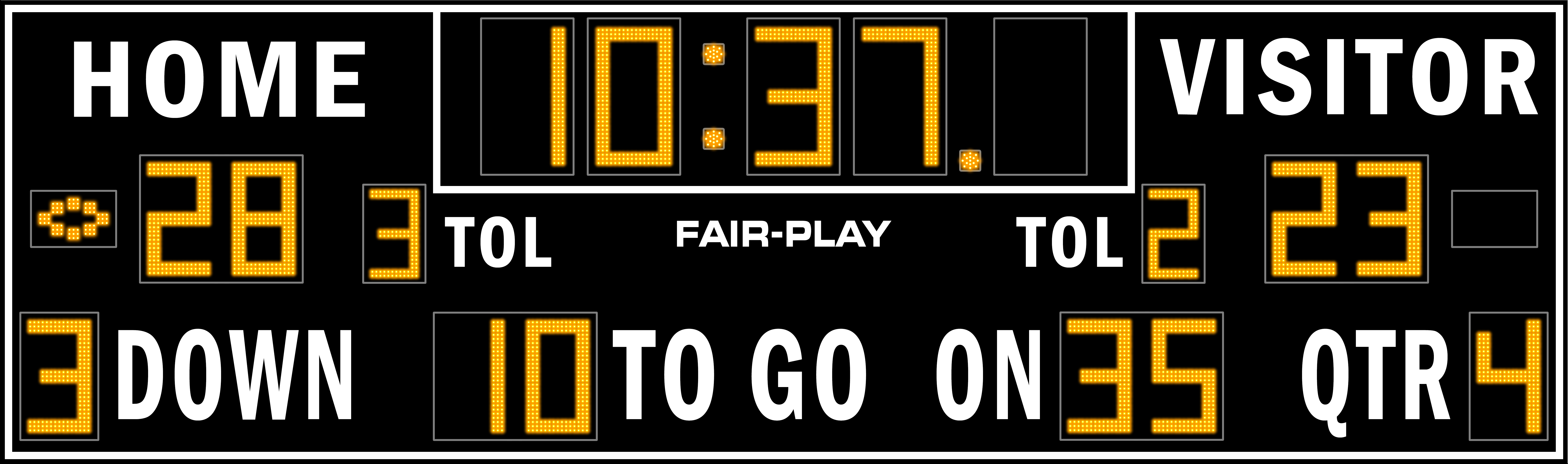 Drawing Scoreboard FB-8127TK-2 Football Scoreboard - Fair-Play Scoreboards
