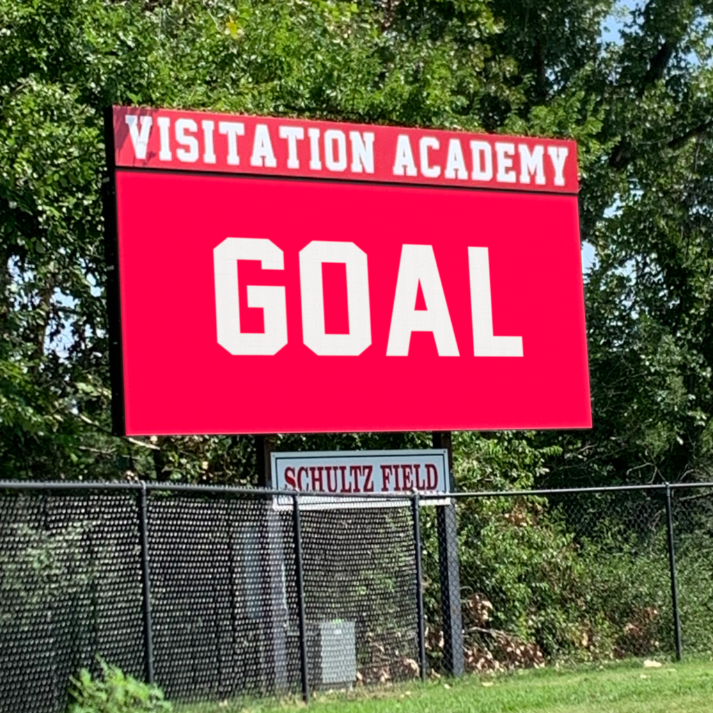 Visitation Academy Schultz Field with a Fair-Play 10mm Eclipse outdoor LED display