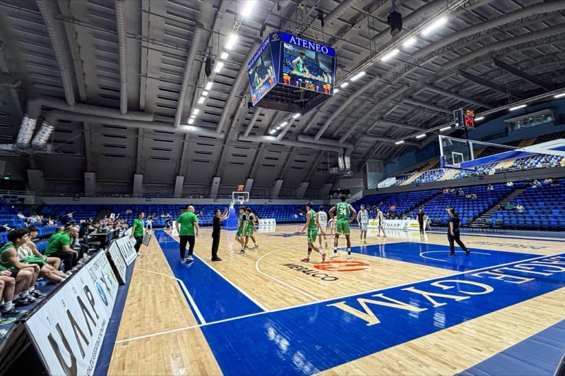 Fair-Play center-hung LED video scoreboard at Ateneo de Manila University Blue Eagle Gym